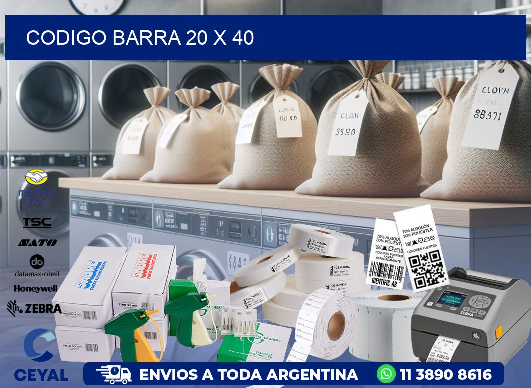 CODIGO BARRA 20 x 40