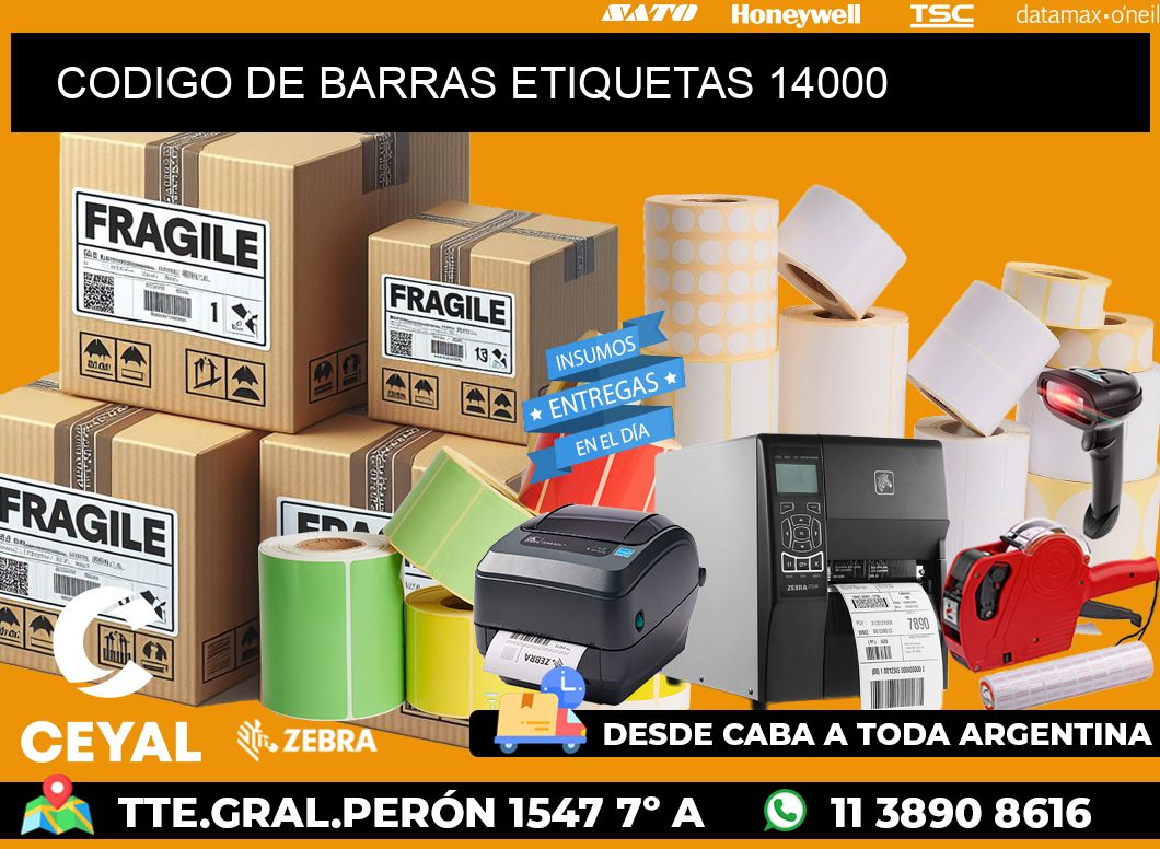 CODIGO DE BARRAS ETIQUETAS 14000