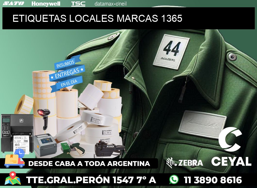 ETIQUETAS LOCALES MARCAS 1365