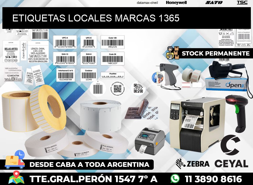 ETIQUETAS LOCALES MARCAS 1365