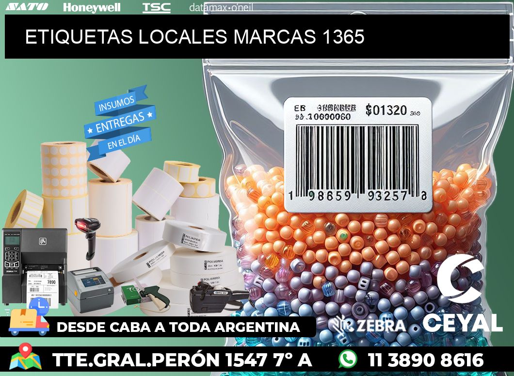 ETIQUETAS LOCALES MARCAS 1365