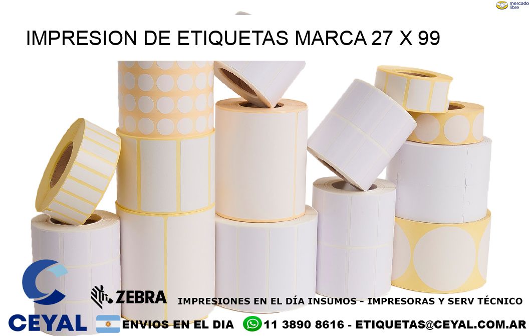 IMPRESION DE ETIQUETAS MARCA 27 x 99