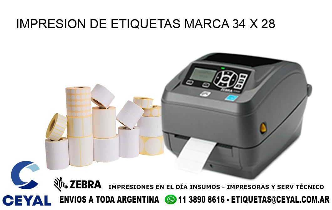 IMPRESION DE ETIQUETAS MARCA 34 x 28
