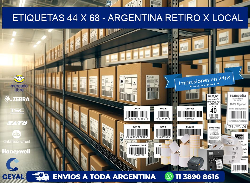 ETIQUETAS 44 x 68 - ARGENTINA RETIRO X LOCAL