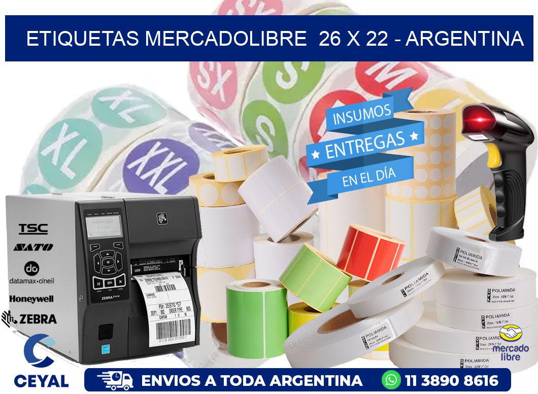 ETIQUETAS MERCADOLIBRE 26 x 22 - ARGENTINA