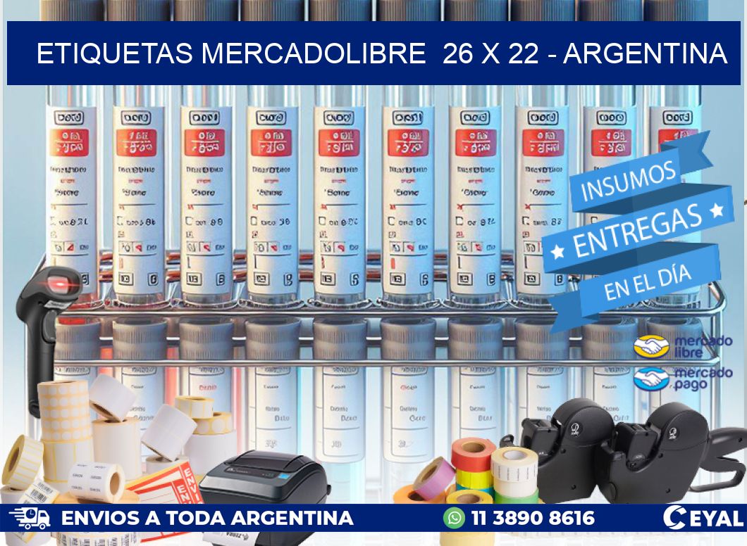 ETIQUETAS MERCADOLIBRE 26 x 22 - ARGENTINA