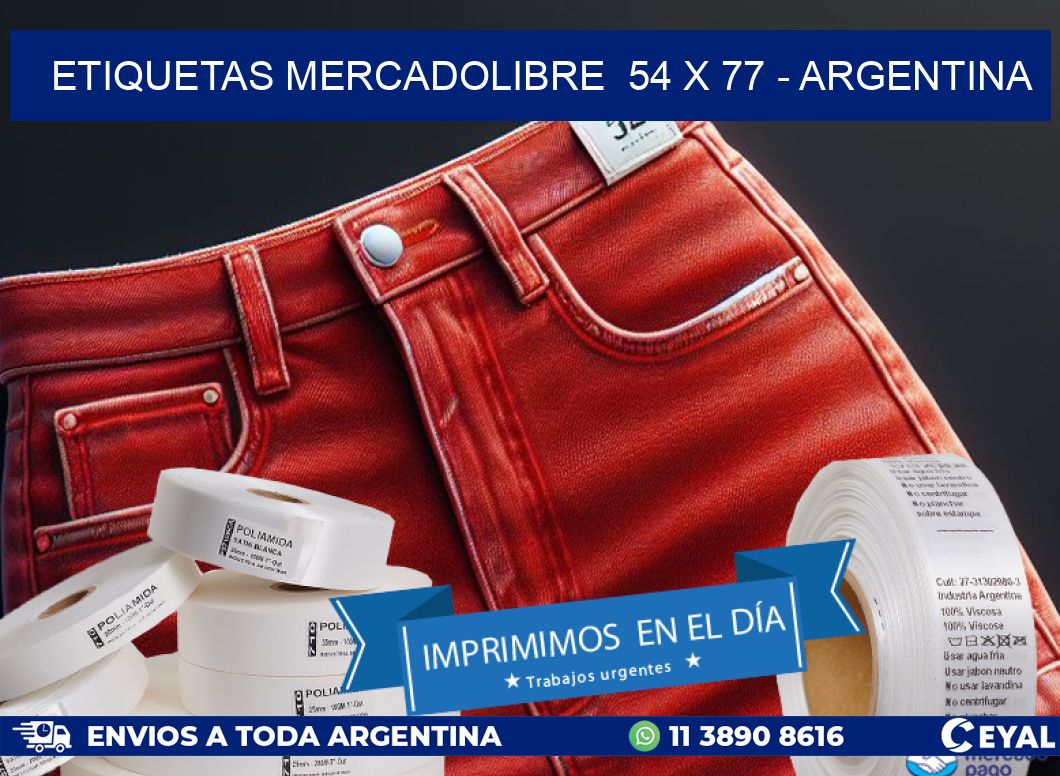 ETIQUETAS MERCADOLIBRE 54 x 77 - ARGENTINA