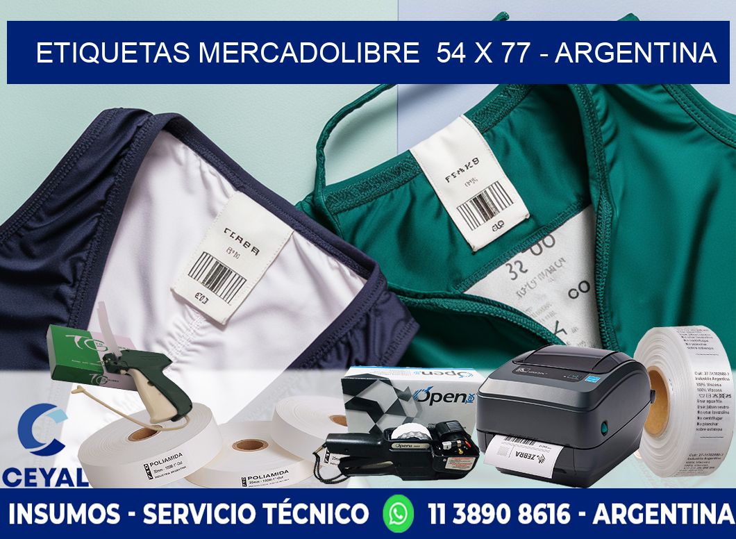 ETIQUETAS MERCADOLIBRE 54 x 77 - ARGENTINA