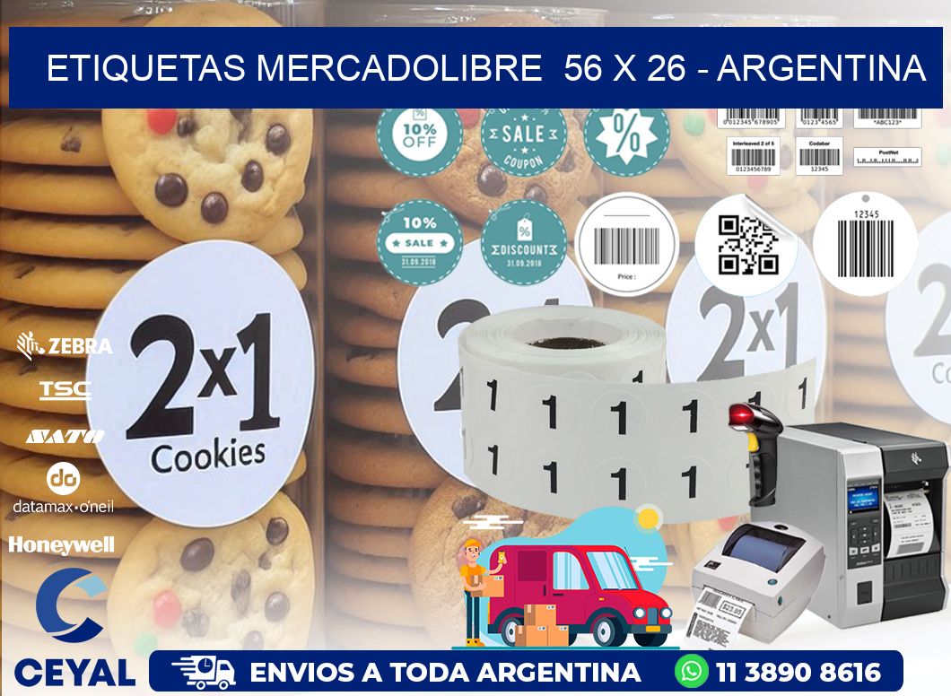 ETIQUETAS MERCADOLIBRE 56 x 26 - ARGENTINA