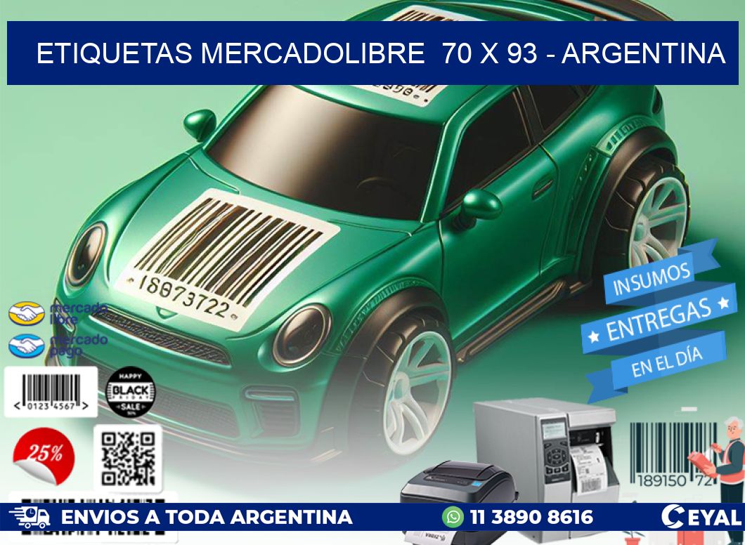 ETIQUETAS MERCADOLIBRE 70 x 93 - ARGENTINA