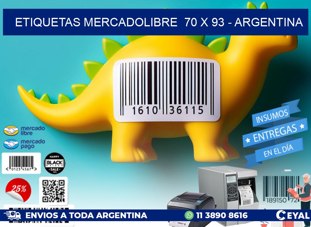 ETIQUETAS MERCADOLIBRE 70 x 93 - ARGENTINA