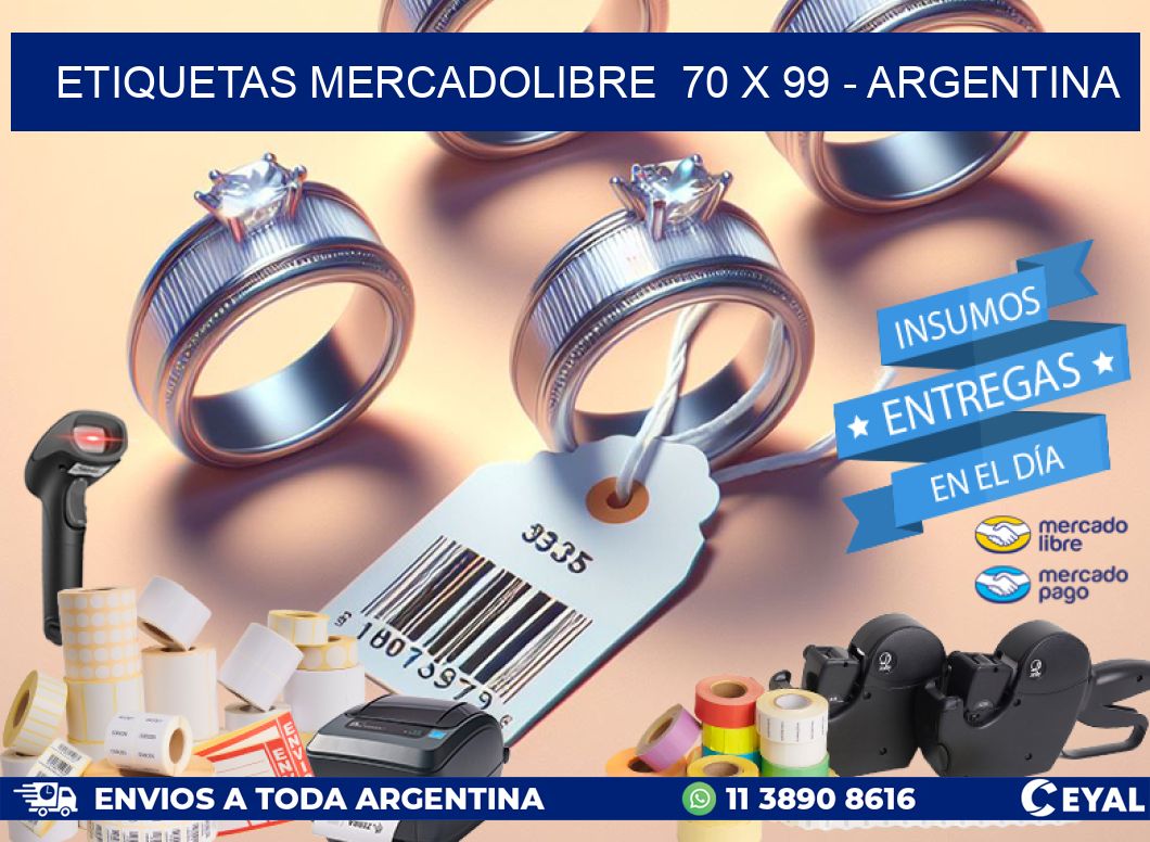 ETIQUETAS MERCADOLIBRE 70 x 99 - ARGENTINA