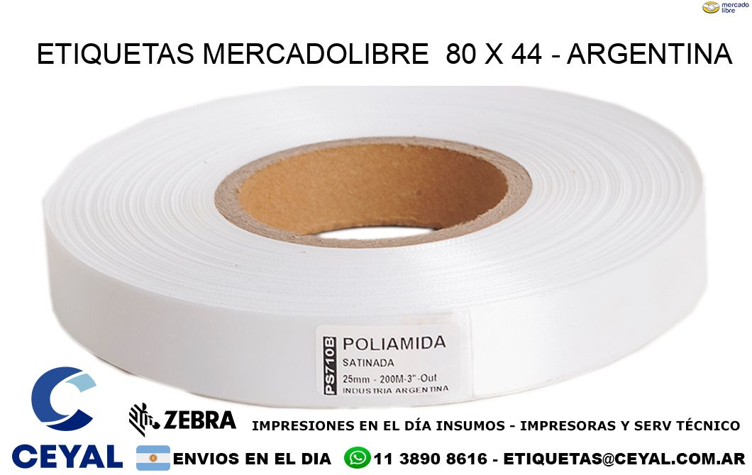 ETIQUETAS MERCADOLIBRE 80 x 44 - ARGENTINA