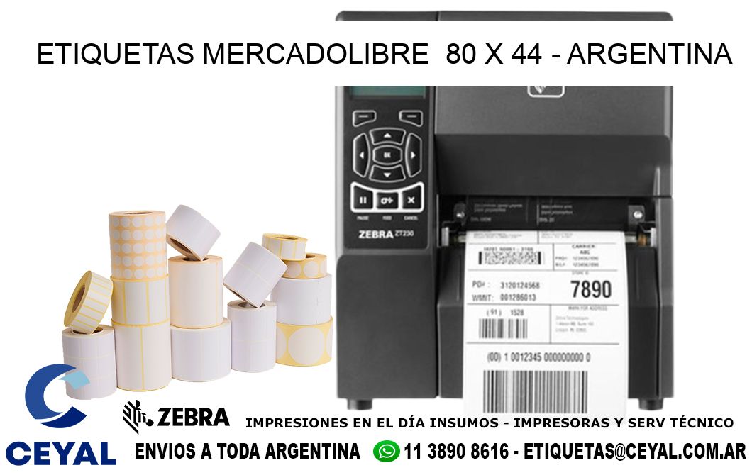 ETIQUETAS MERCADOLIBRE 80 x 44 - ARGENTINA