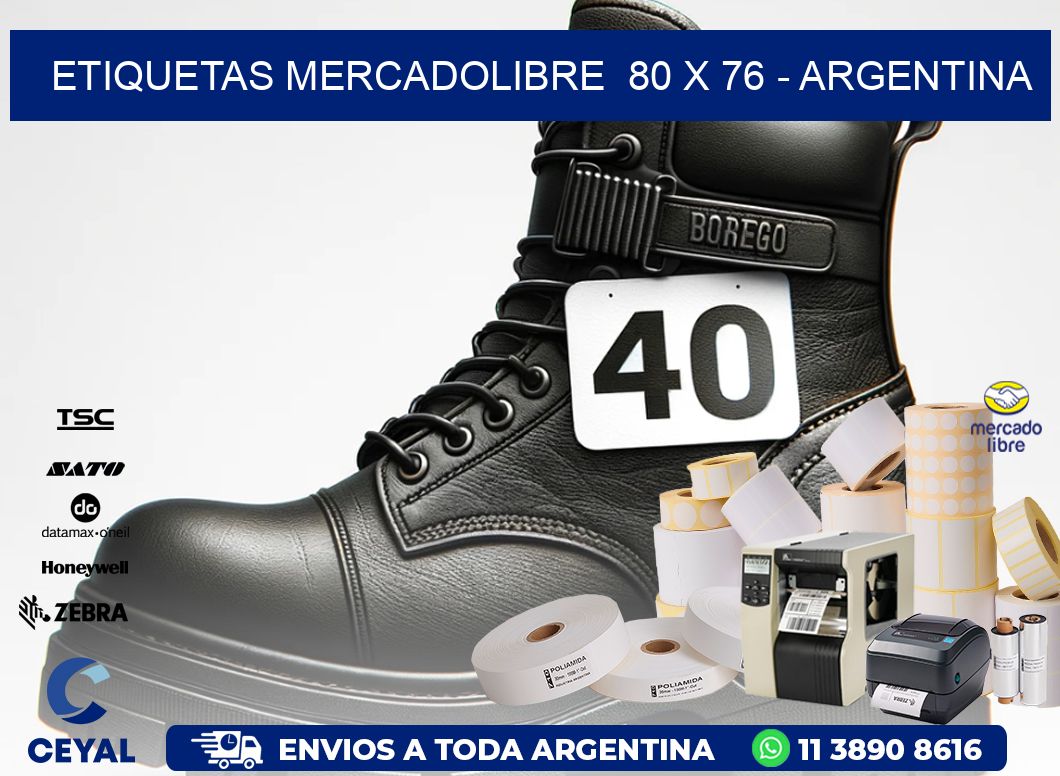 ETIQUETAS MERCADOLIBRE 80 x 76 - ARGENTINA