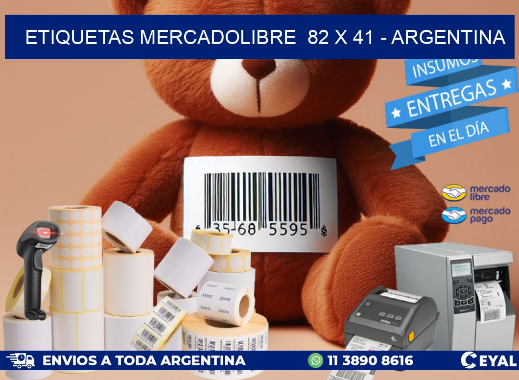 ETIQUETAS MERCADOLIBRE 82 x 41 - ARGENTINA