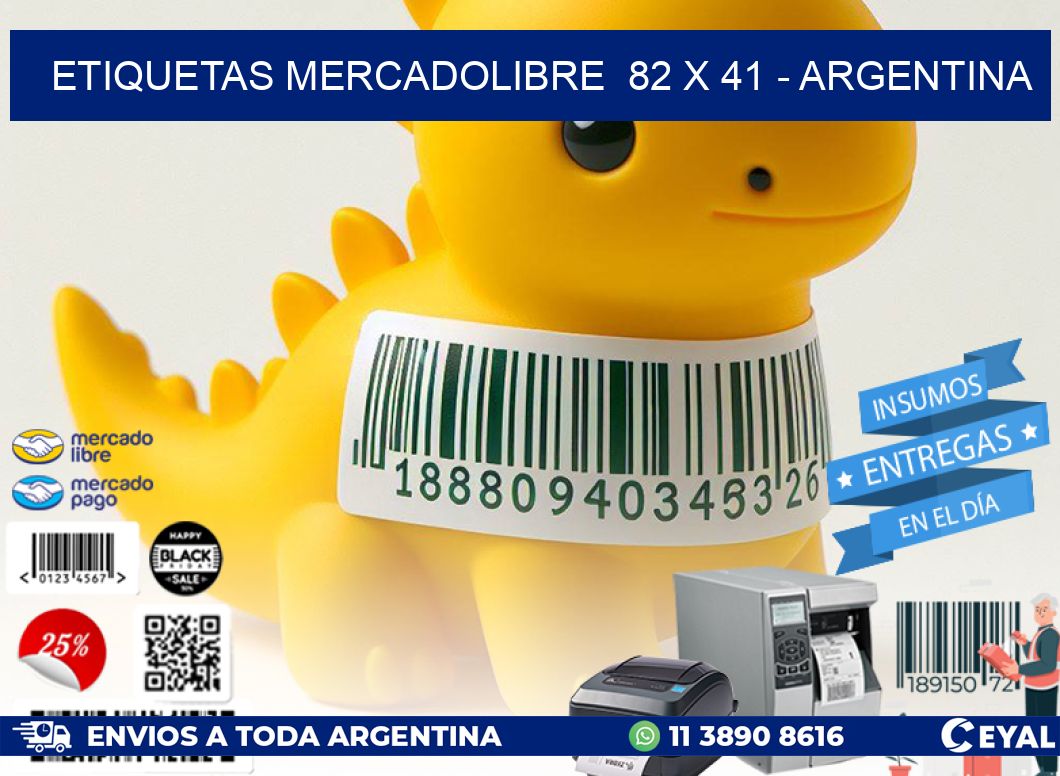 ETIQUETAS MERCADOLIBRE 82 x 41 - ARGENTINA