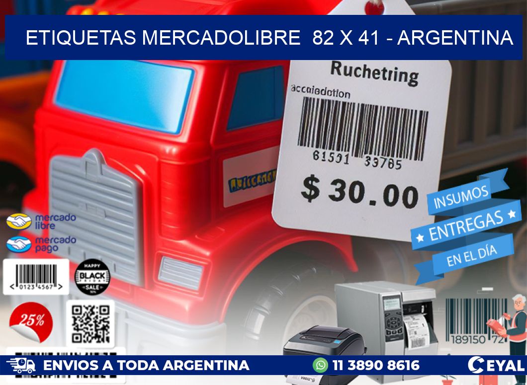 ETIQUETAS MERCADOLIBRE 82 x 41 - ARGENTINA