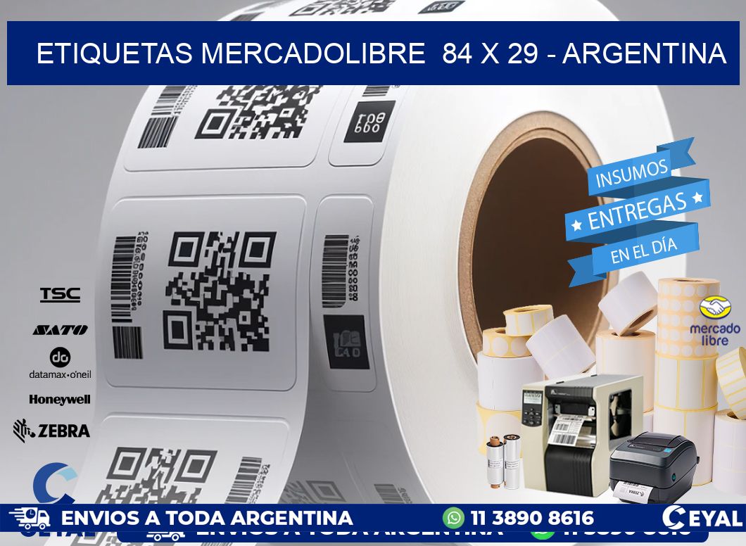 ETIQUETAS MERCADOLIBRE 84 x 29 - ARGENTINA