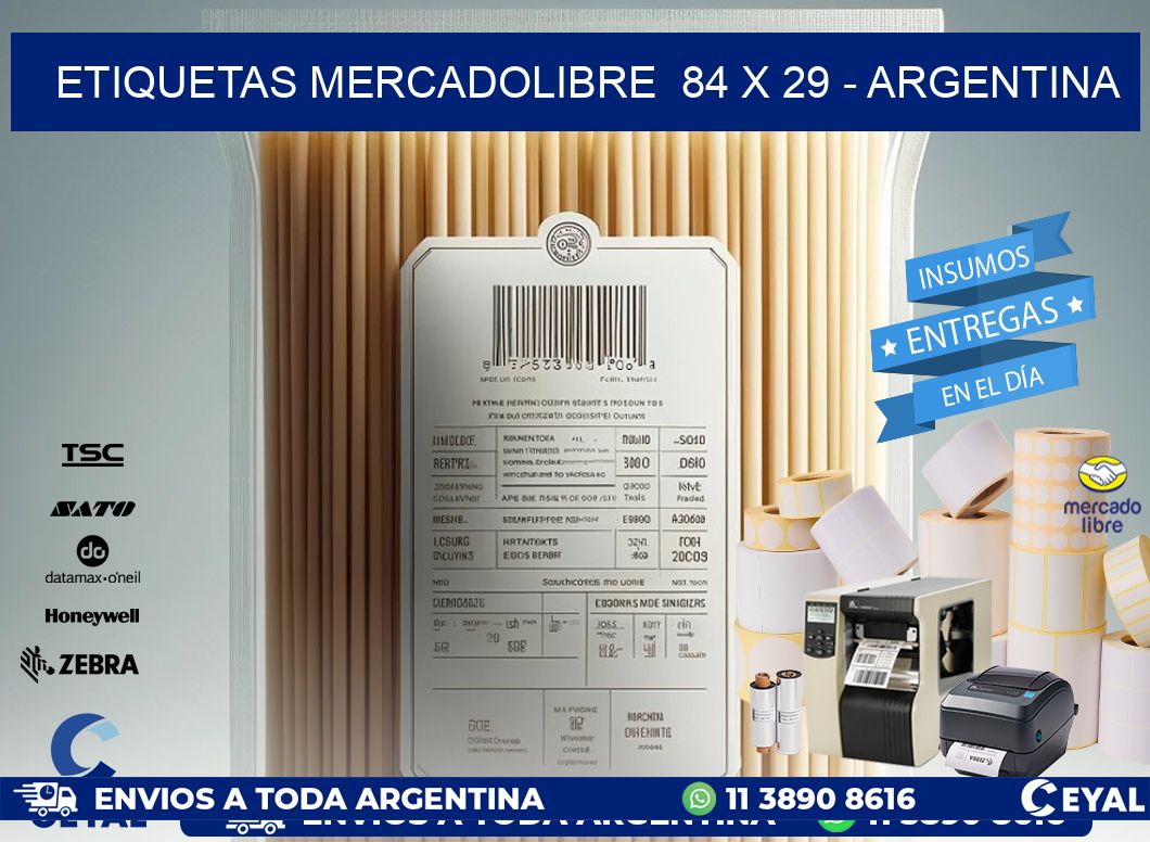 ETIQUETAS MERCADOLIBRE 84 x 29 - ARGENTINA