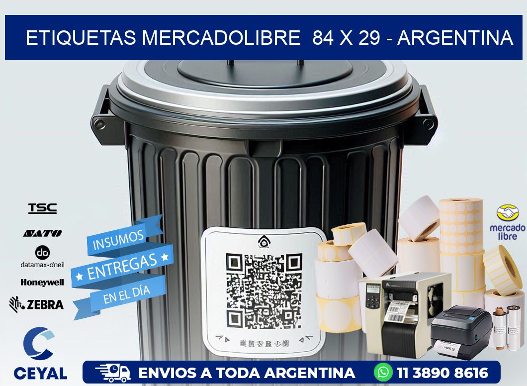 ETIQUETAS MERCADOLIBRE 84 x 29 - ARGENTINA