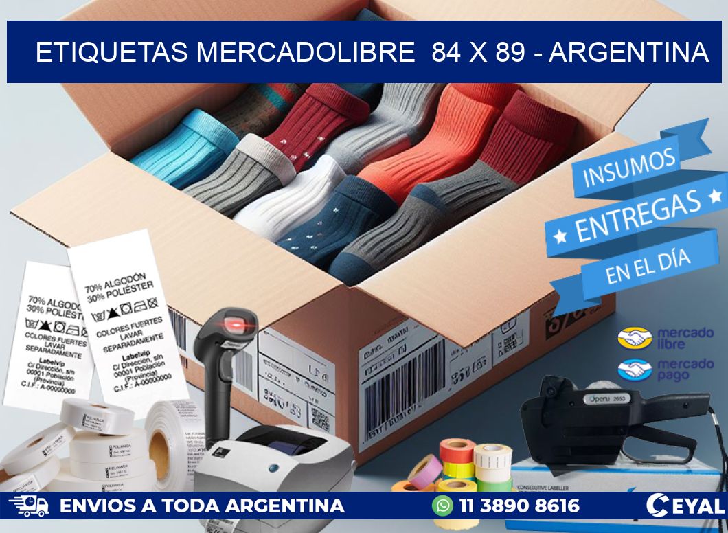 ETIQUETAS MERCADOLIBRE  84 x 89 - ARGENTINA