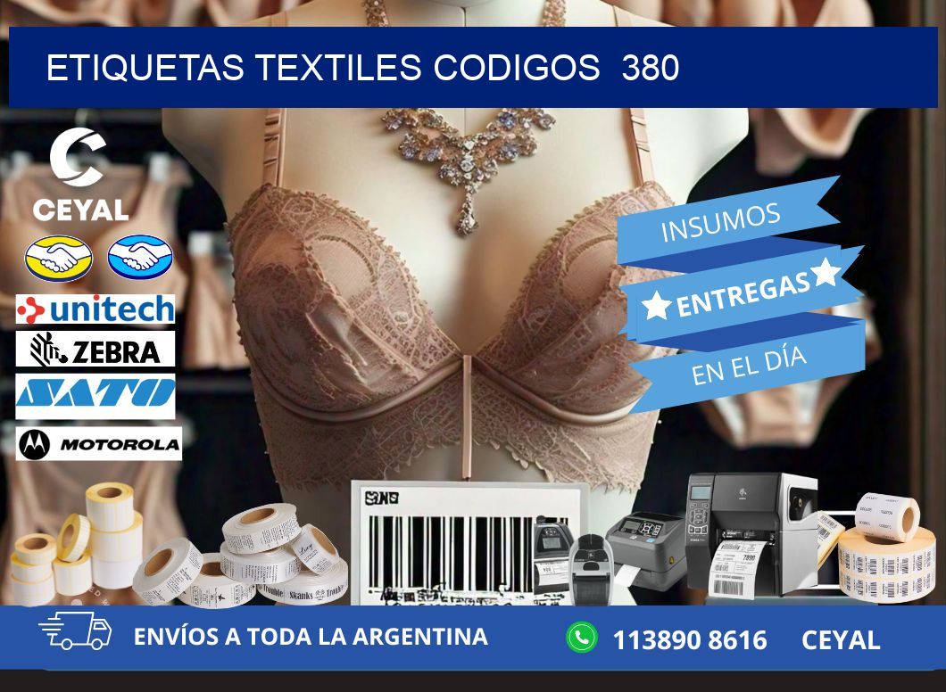ETIQUETAS TEXTILES CODIGOS 380