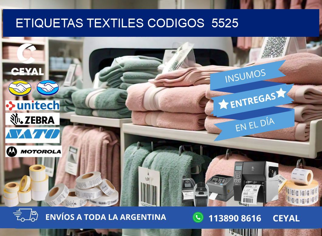 ETIQUETAS TEXTILES CODIGOS 5525