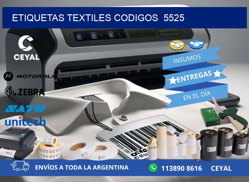 ETIQUETAS TEXTILES CODIGOS 5525