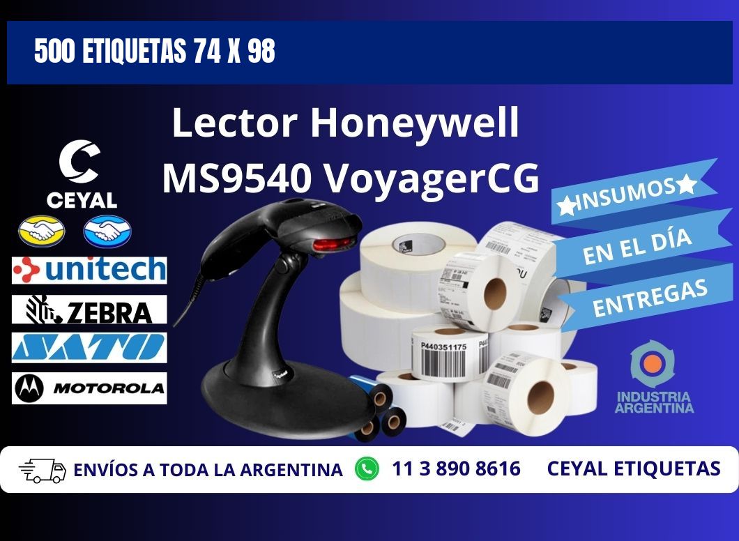500 ETIQUETAS 74 x 98