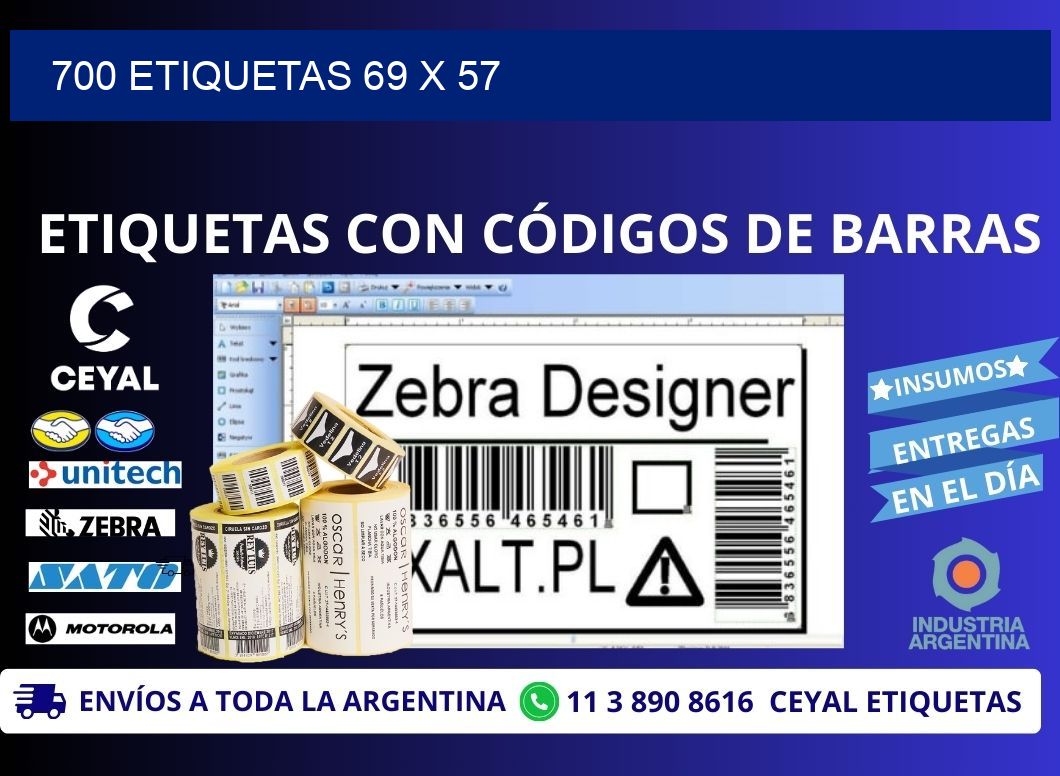 700 ETIQUETAS 69 x 57