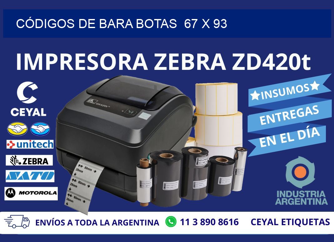 CÓDIGOS DE BARA BOTAS  67 x 93