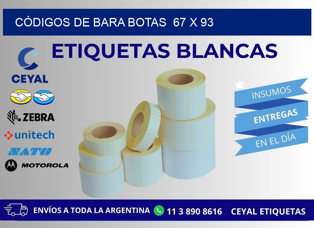 CÓDIGOS DE BARA BOTAS  67 x 93