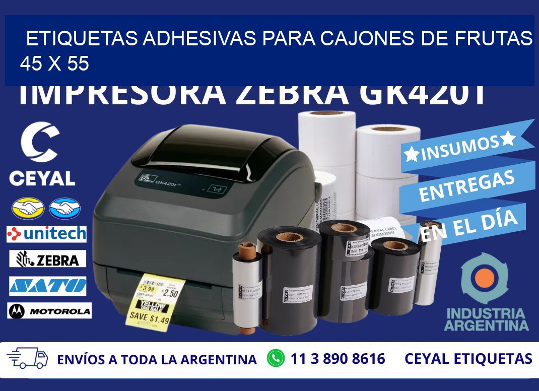 ETIQUETAS ADHESIVAS PARA CAJONES DE FRUTAS 45 x 55
