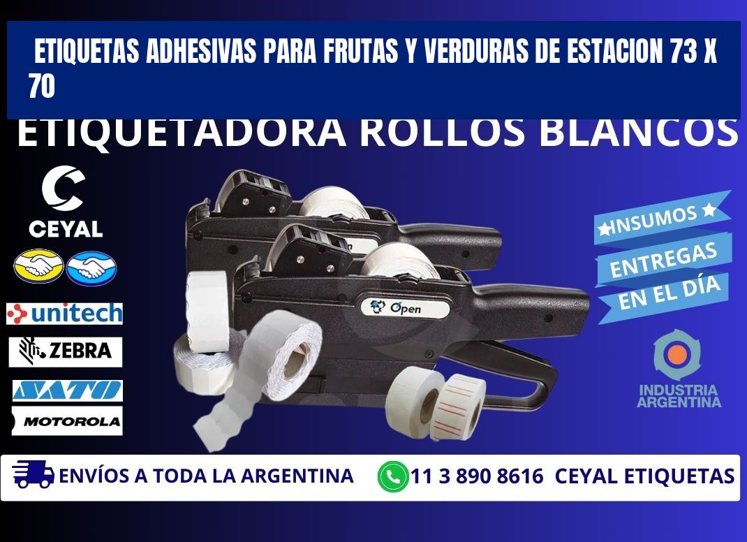 ETIQUETAS ADHESIVAS PARA FRUTAS Y VERDURAS DE ESTACION 73 x 70