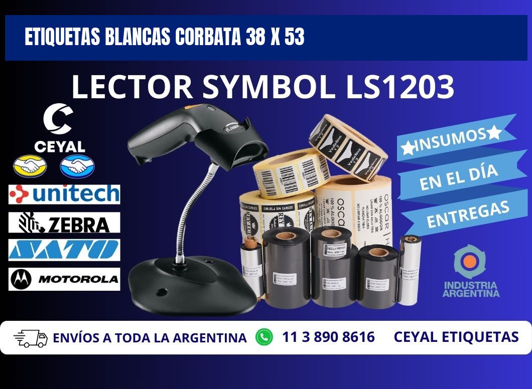 ETIQUETAS BLANCAS CORBATA 38 x 53