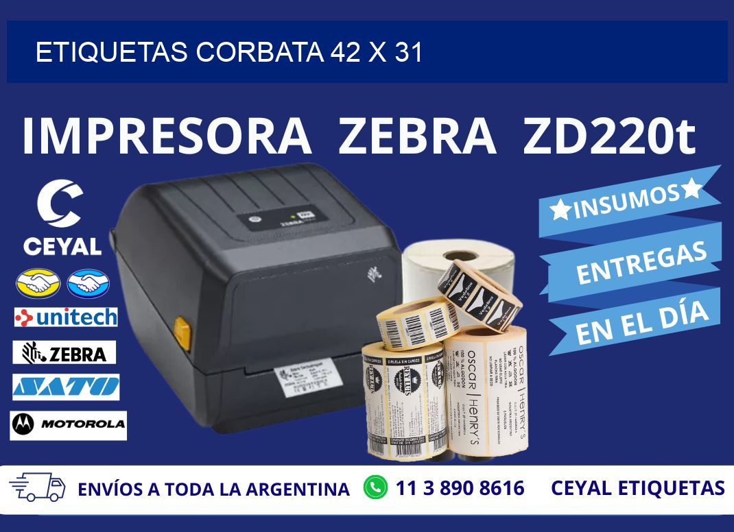 ETIQUETAS CORBATA 42 x 31
