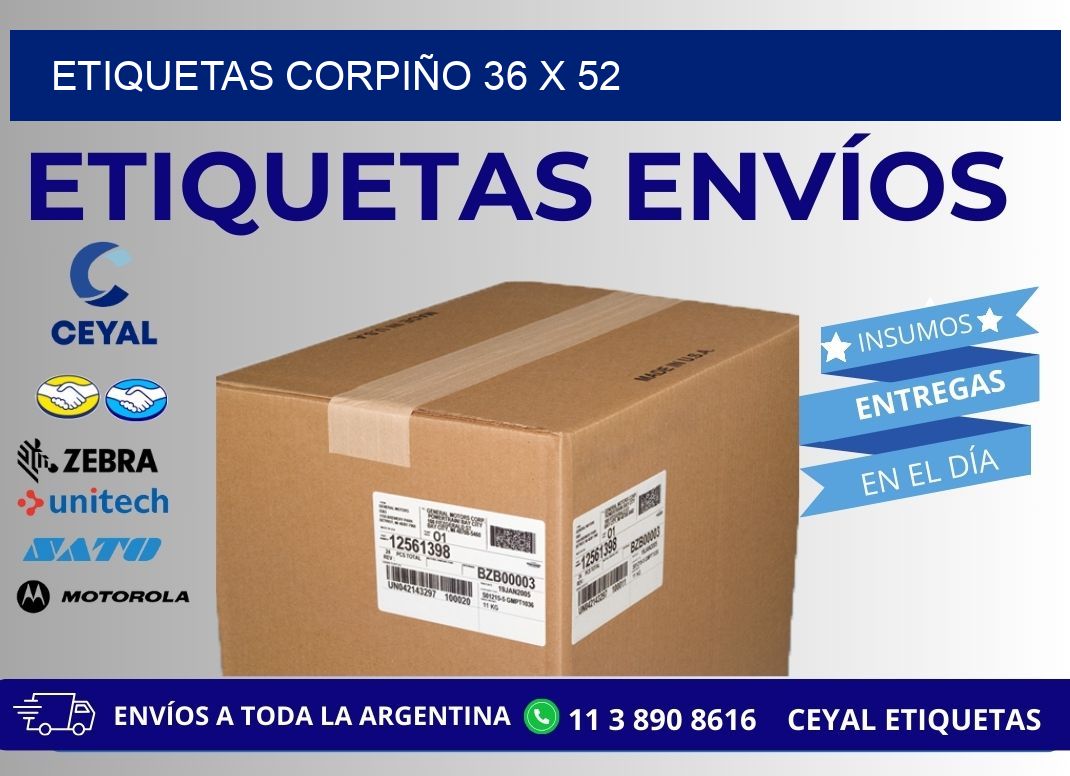 ETIQUETAS CORPIÑO 36 x 52