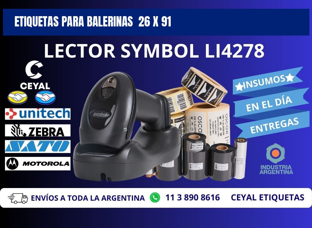 ETIQUETAS PARA BALERINAS  26 x 91