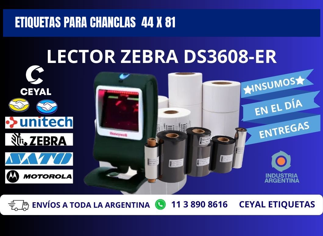 ETIQUETAS PARA CHANCLAS 44 x 81