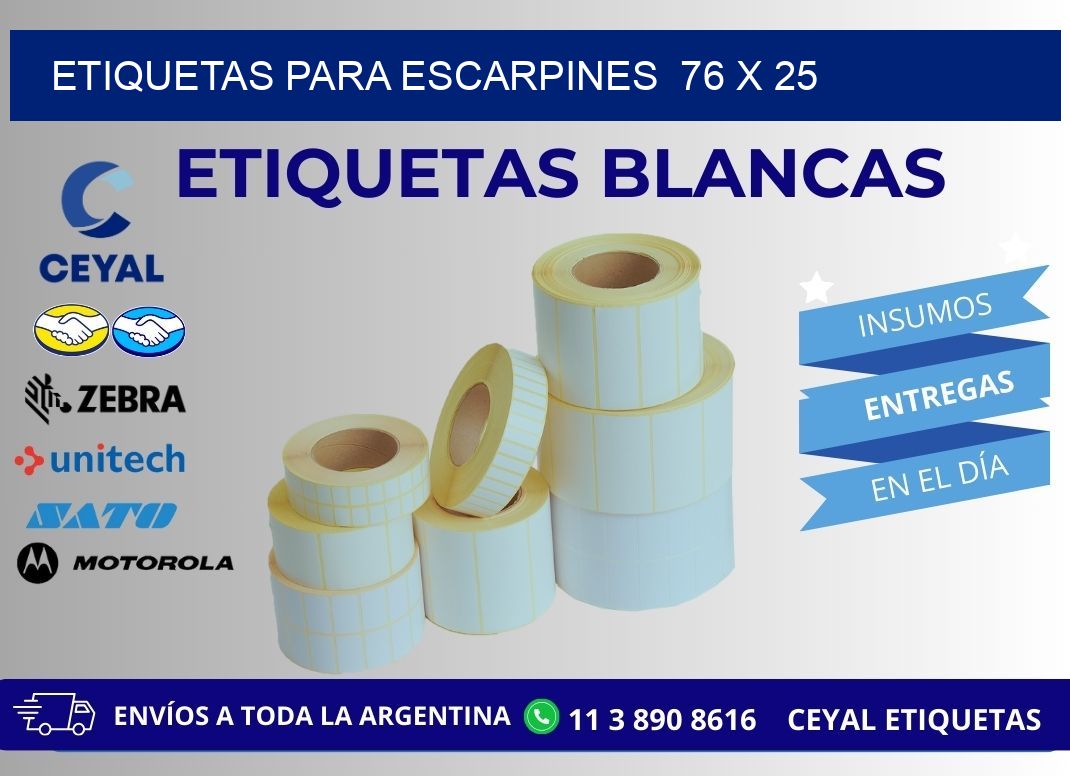 ETIQUETAS PARA ESCARPINES 76 x 25