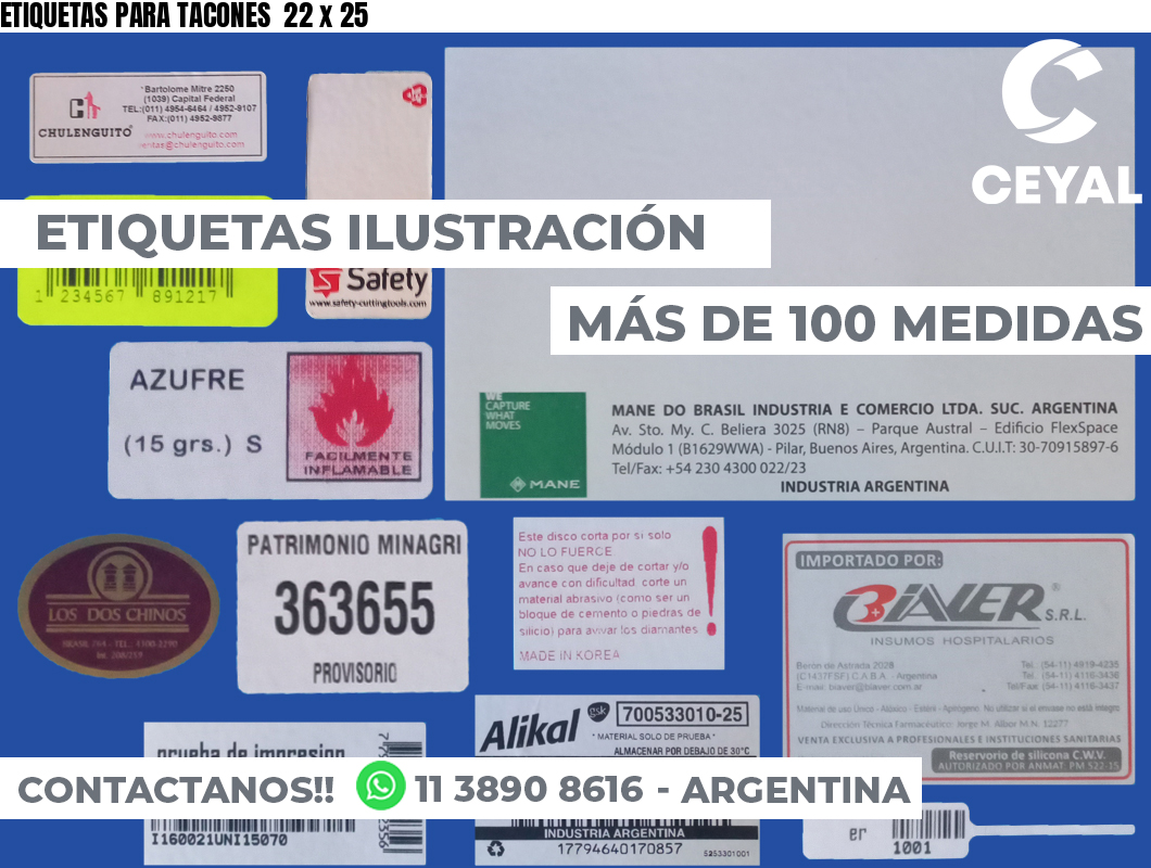 ETIQUETAS PARA TACONES  22 x 25