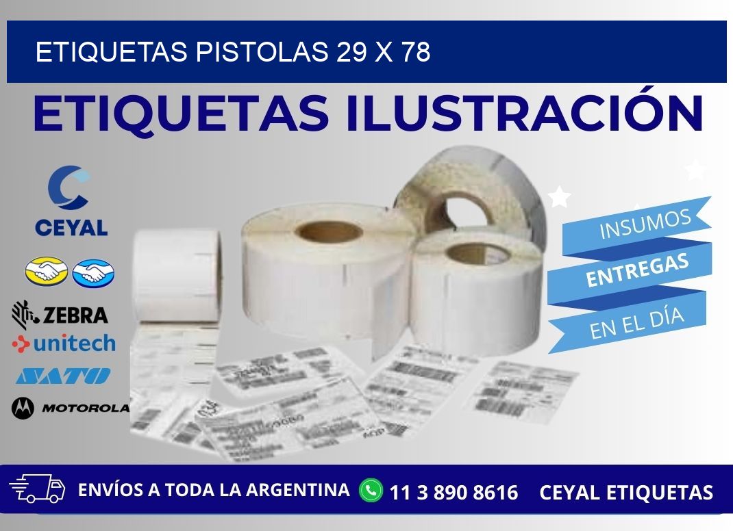ETIQUETAS PISTOLAS 29 x 78
