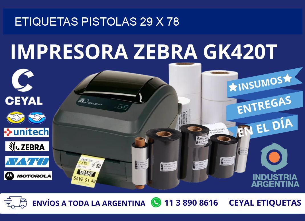 ETIQUETAS PISTOLAS 29 x 78