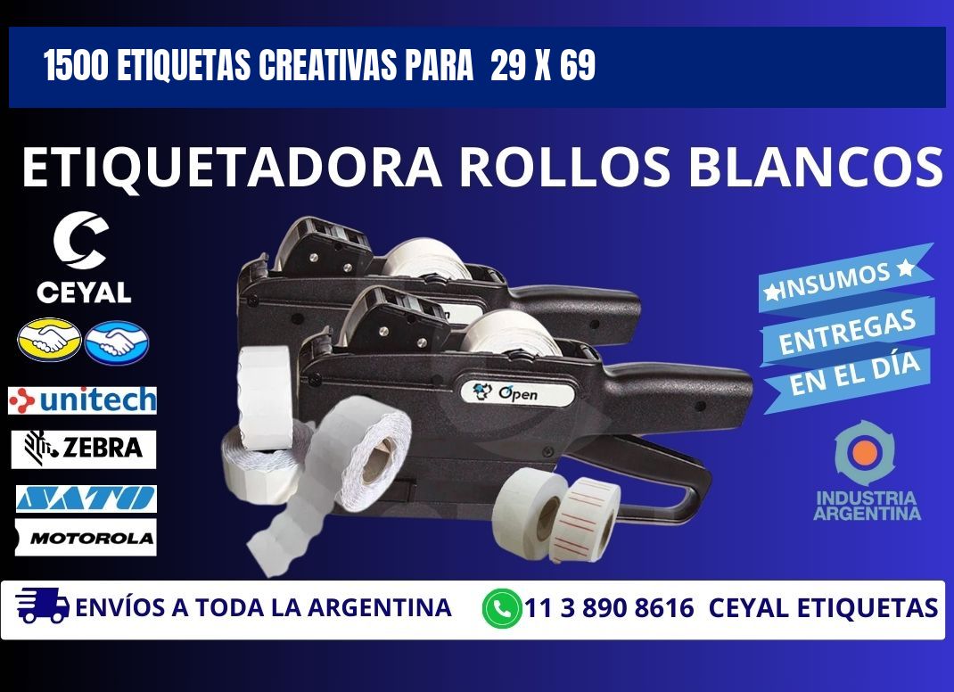 1500 ETIQUETAS CREATIVAS PARA 29 x 69