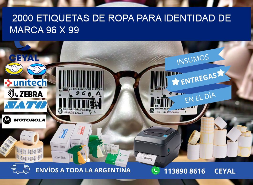2000 ETIQUETAS DE ROPA PARA IDENTIDAD DE MARCA 96 x 99