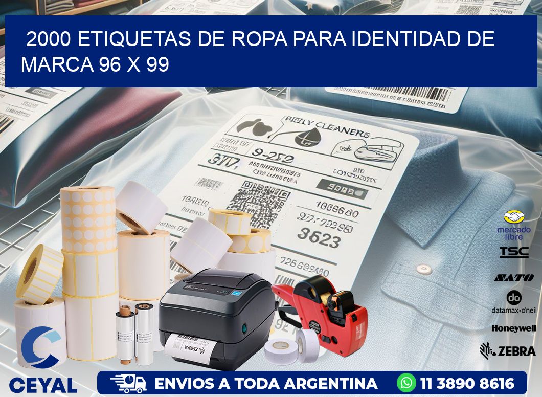 2000 ETIQUETAS DE ROPA PARA IDENTIDAD DE MARCA 96 x 99