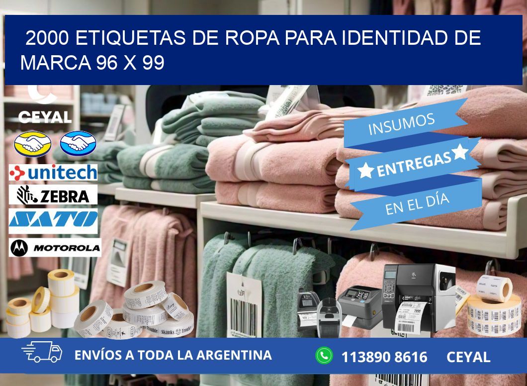 2000 ETIQUETAS DE ROPA PARA IDENTIDAD DE MARCA 96 x 99