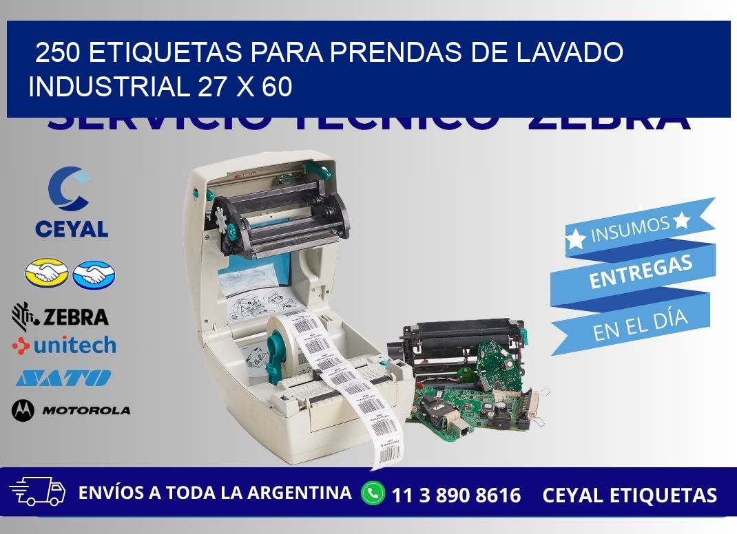 250 ETIQUETAS PARA PRENDAS DE LAVADO INDUSTRIAL 27 x 60