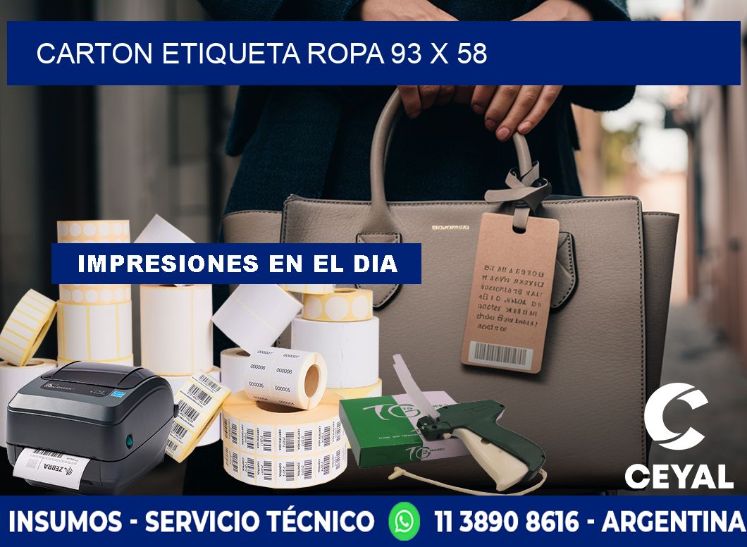 CARTON ETIQUETA ROPA 93 x 58